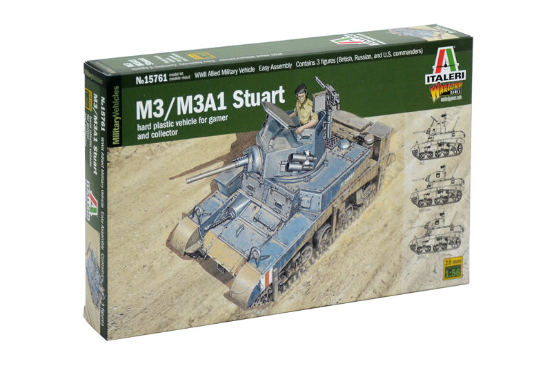 Italeri 15761 1/56 M3 Stuart Light Model Tank Kit