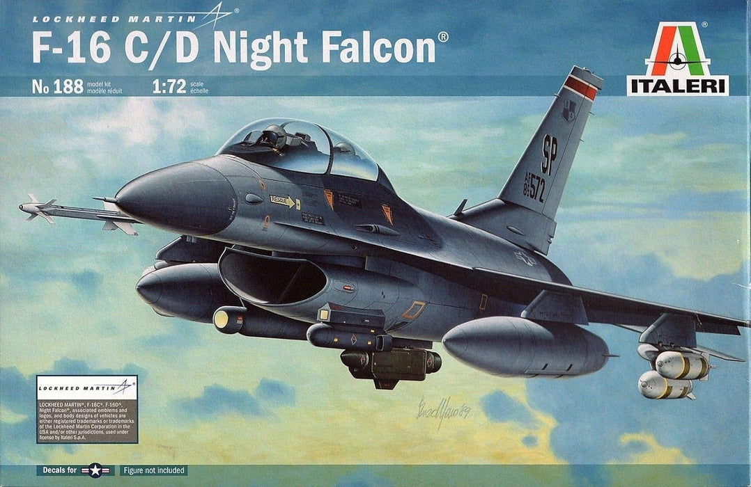 Italeri 188 1/72 F-16C/D Night Falcon Aircraft Model Kit