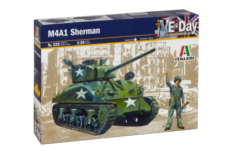 Italeri 225 1/35 M4A1 Sherman Tank (VE-Day) Model Kit