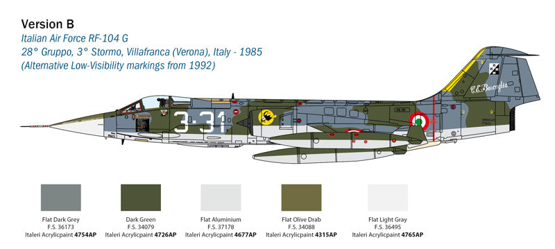 Italeri 2514 1/32 Lockheed Martin F-104 Starfighter G/S (Updated Edition) Model Kit