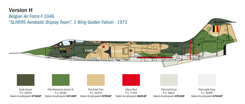 Italeri 2514 1/32 Lockheed Martin F-104 Starfighter G/S (Updated Edition) Model Kit