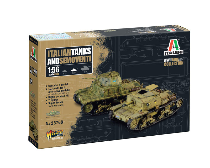 Italeri 25768 1/56 Italian Tanks & Semoventi Model Kit