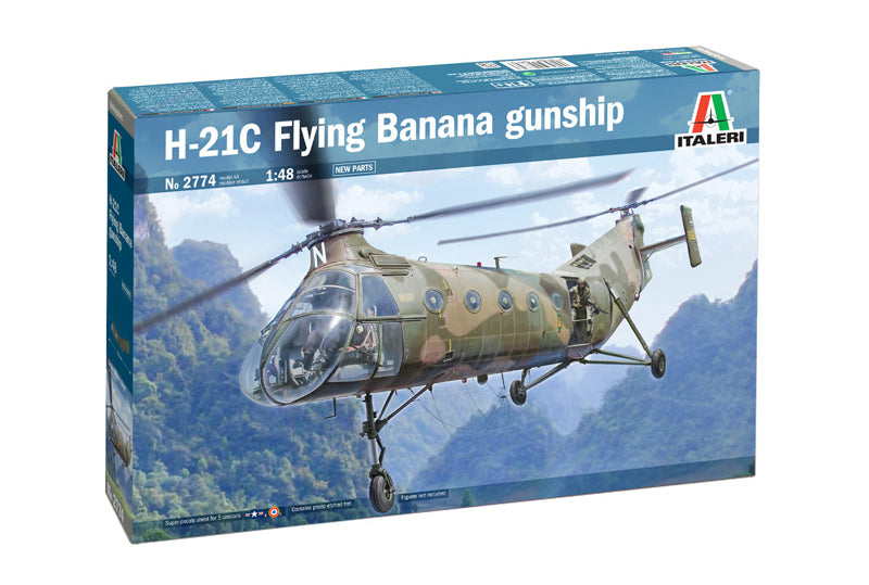 Italeri 2774 1/48 H-21C 'Flying Banana' Gunship Helicopter Model Kit