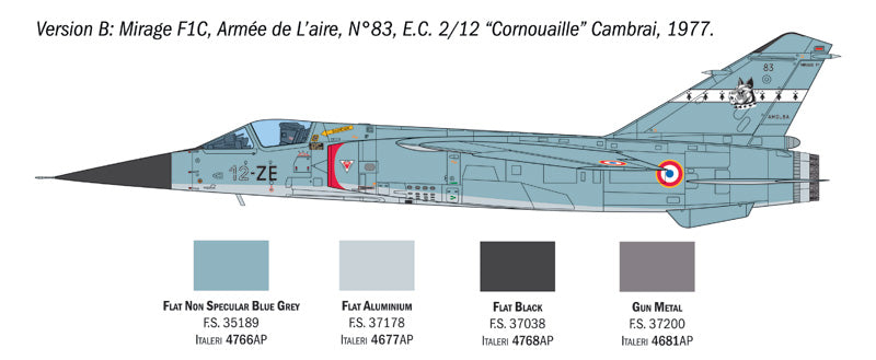 ITALERI 2839 1/48 Mirage F1 C/CR Fighter Model Plane Kit