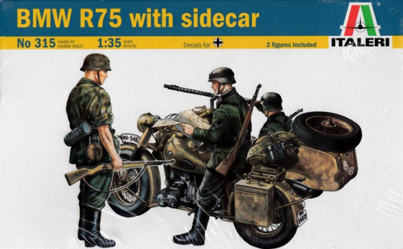 Italeri 315 1/35 BMW R75 Motorcycle with Sidecar Model Kit