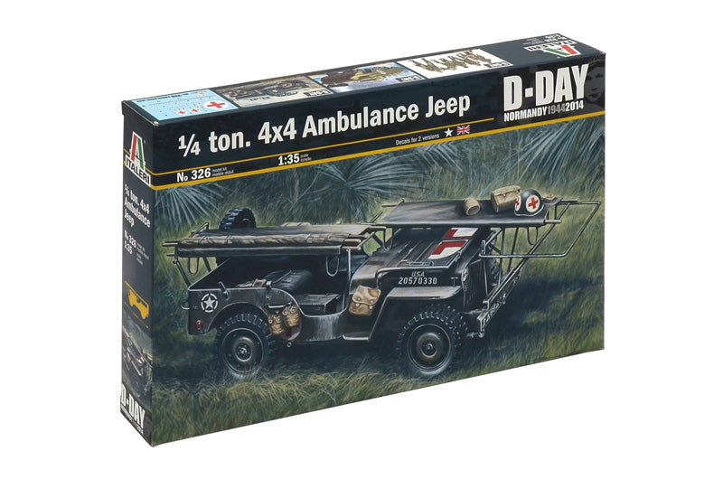 Italeri 326 1/35 Ambulance Jeep 1/4 ton. 4x4 Model Kit
