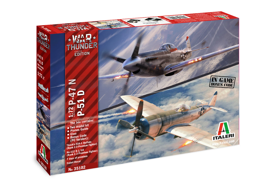 Italeri 35102 1/72 War Thunder: P-47N/P-51D Model Kit