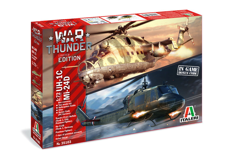 Italeri 35103 1/72 War Thunder: MIL Mi-24D/UH-1C Model Kit