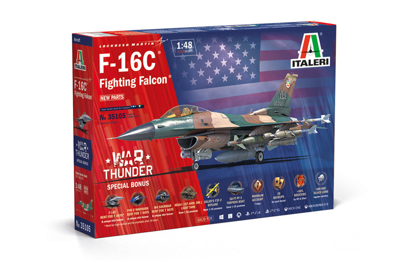 Italeri 35105 1/48 War Thunder: F-16C Fighting Falcon Model Aircraft Kit