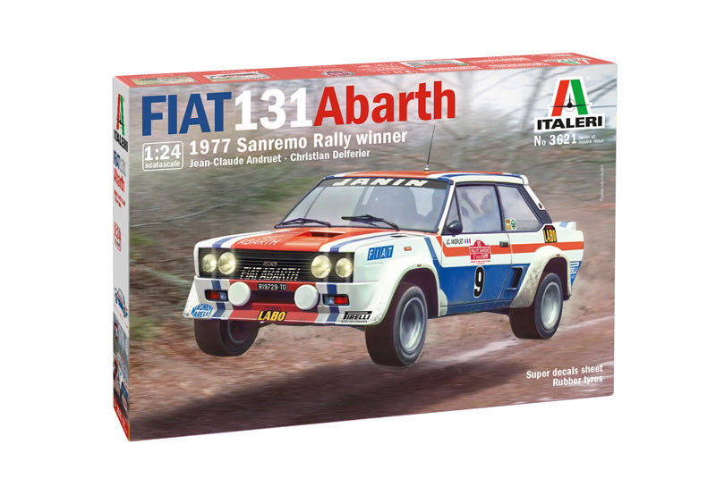 Italeri 3621 1/24 Fiat 131 Abarth 1977 Sanremo Rally Winner Model Kit