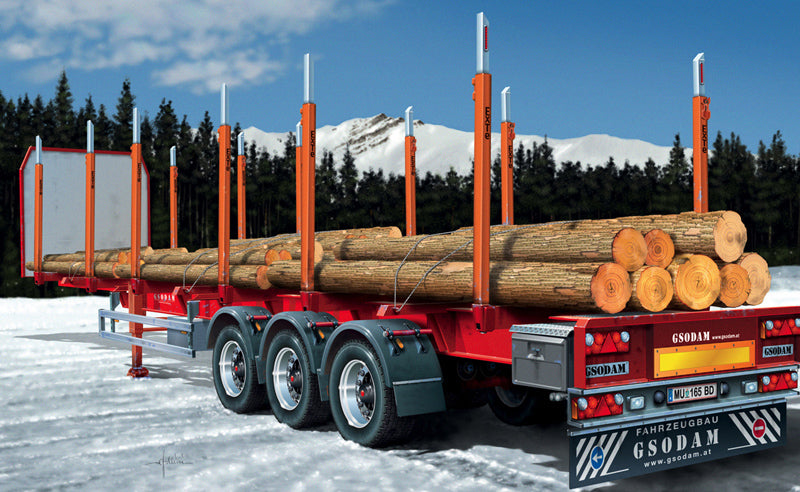 自動車 ITALERI Timber Trailer 3868 1:24 Italeri 3868 1/24 Timber Trailer Model Kit — White Rose Hobbies
