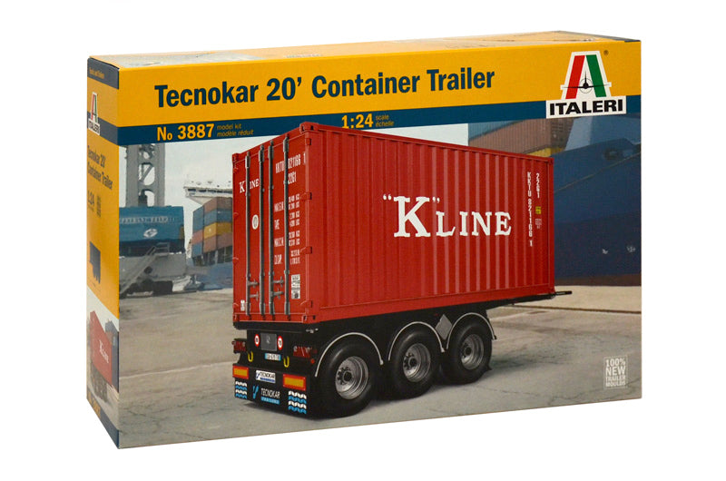 Italeri 3887 1/24 Tecnokar 20' Container Trailer Model Kit