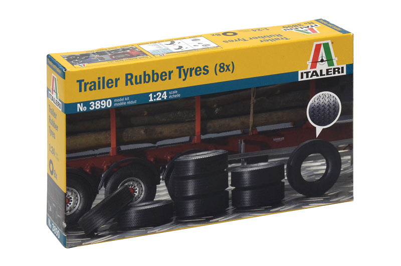 Italeri 3890 1/24 Trailer Rubber Tyres (8pack ) Model Kit