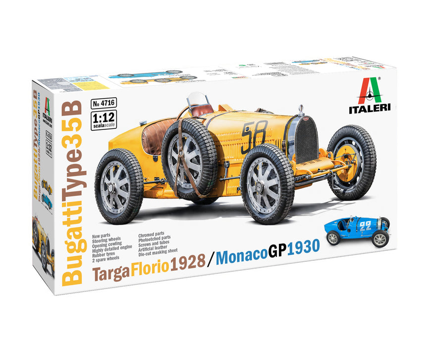 Italeri 4716 1/12 35B Targa Florio 1928/Monaco 1930 GP Race Car Model Kit