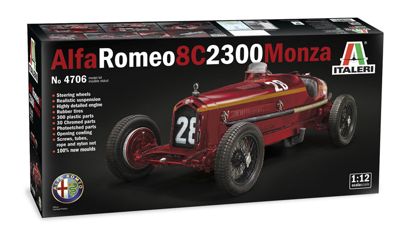 Italeri 4706 1/12 Alfa Romeo 8C 2300 Monza Tazio Nuvola Model Kit