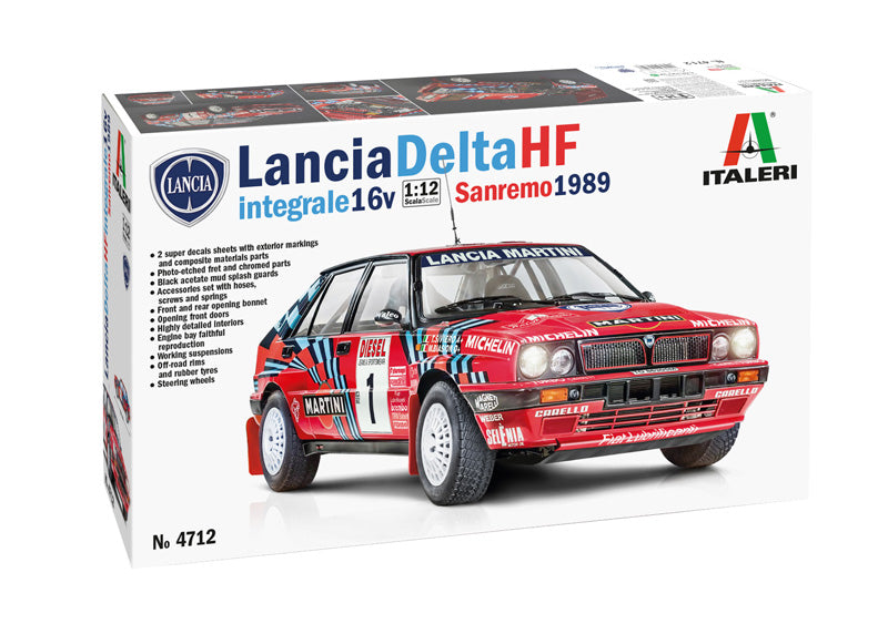ITALERI 4712 1/12 1989 Lancia DELTA HF 16V Integrale Sanremo Model Car Kit