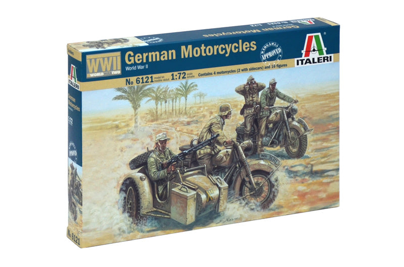 Italeri 6121 1/72 WWII German Motorcycles Model Kit