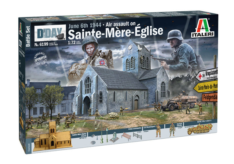 ITALERI 6199 1/72 Battle Set: Sainte-Mere-Eglise Normandy June 6th 1944 Model Kit