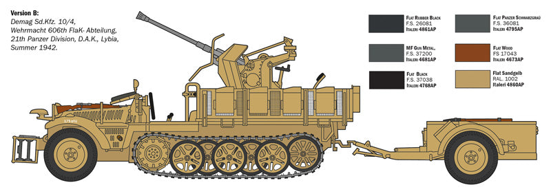 ITALERI 6395 MAQUETTE MILITAIRE SD.KFZ.10/4 WITH FLAK 30 AND CREW 1/35 8001283063951 ITALERI 6395 MAQUETTE MILITAIRE SD.KFZ.10/4 WITH FLAK 30 AND CREW 1/35 8001283063951