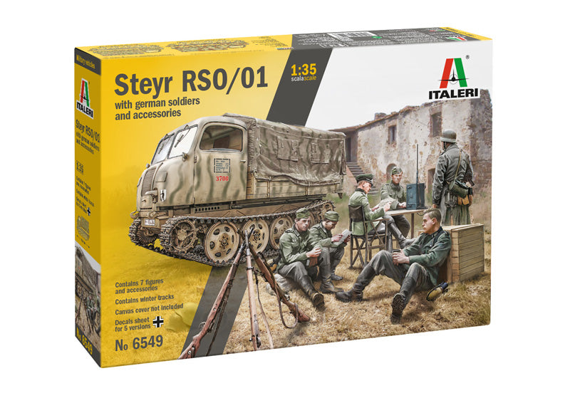 Italeri 6549 1/35 Steyr RSO/01 with German Soldiers and Accessories Model Kit