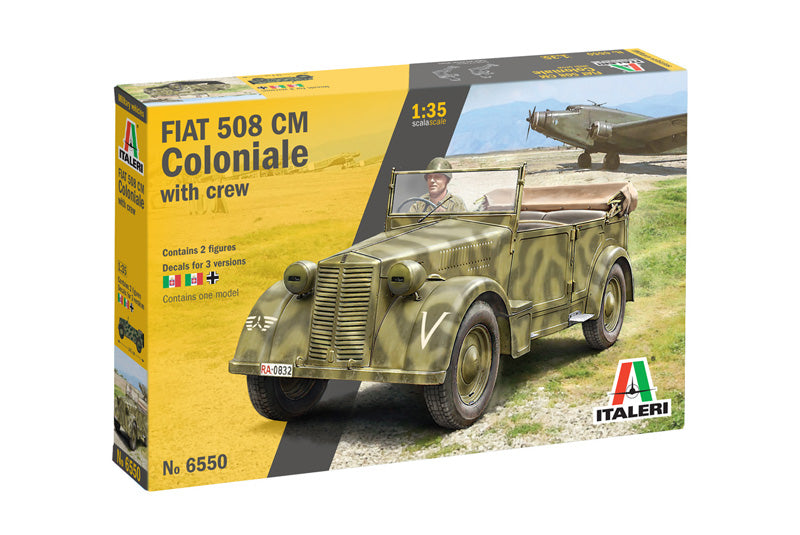 Italeri 6550 1/35 Fiat 508 CM "Coloniale" staff car with Crew Model Kit