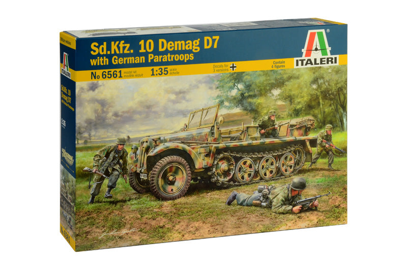 Italeri 6561 1/35 Sd.Kfz.10 Demag D7 with German Paratroopers Model Kit