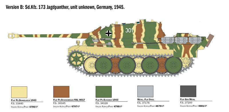 Italeri 6564 1/35 Sd.Kfz.173 Jagdpanther with Winter Crew Model Kit