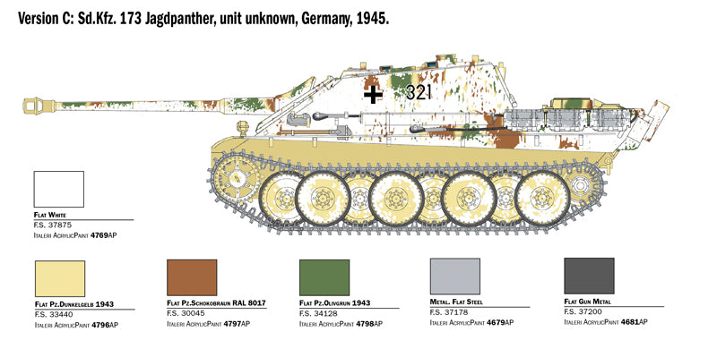 Italeri 6564 1/35 Sd.Kfz.173 Jagdpanther with Winter Crew Model Kit