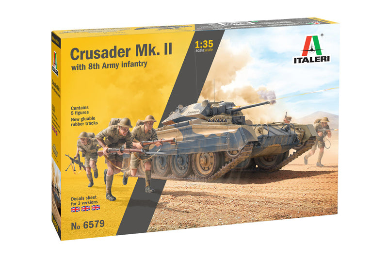 Italeri 6579 1/35 Crusader Mk.II with 8th Army Infantry Model Kit