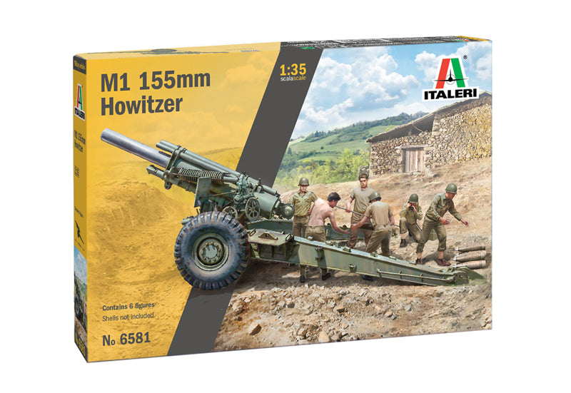 Italeri 6581 1/35 M1 155mm Howitzer with Crew Figures Model Kit
