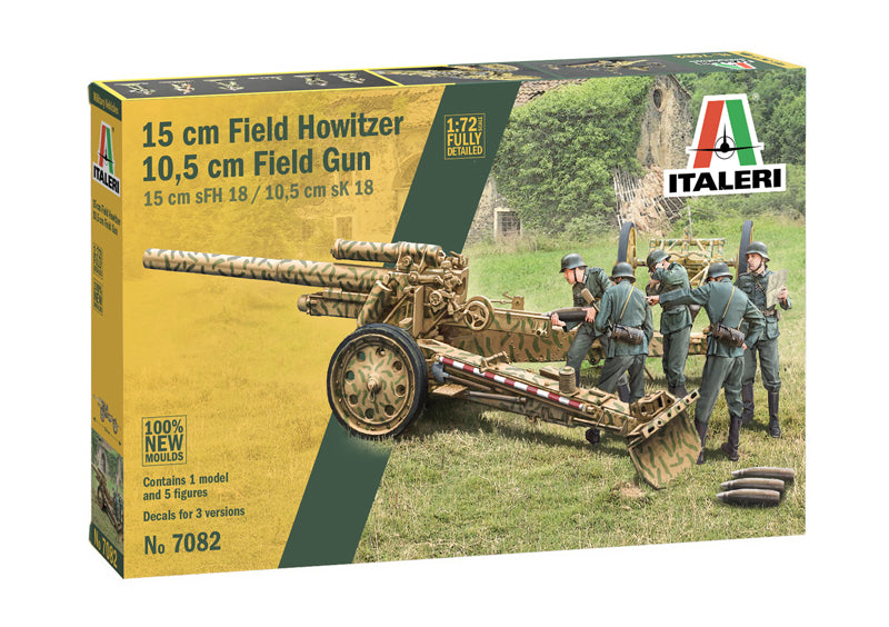 Italeri 7082 1/72 15cm Field Howitzer / 10.5cm Field Gun Model Kit