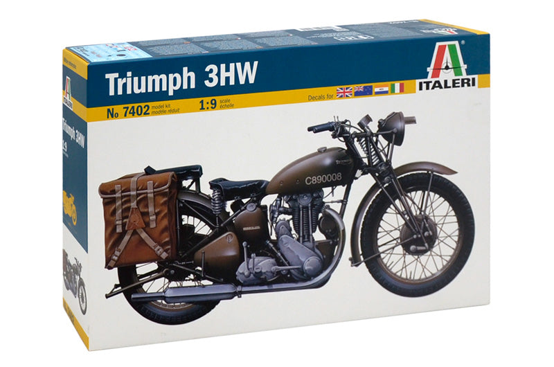 Italeri 7402 1/9 WWII Triumph 3WH Military Model Motorcycle Kit