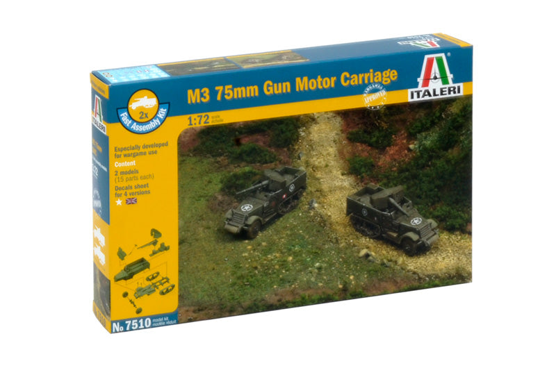 Italeri 7510 1/72 M3 75mm Half Track Model Kit