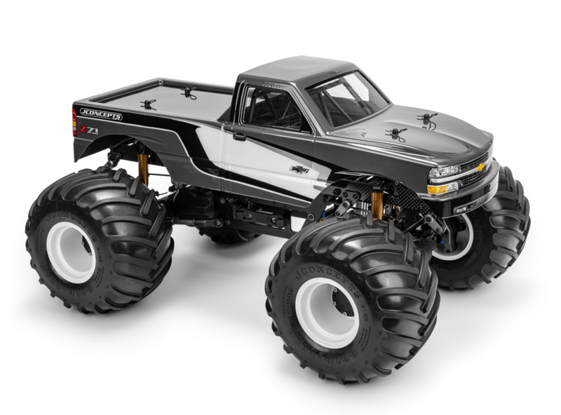 J Concepts 0693 1/10 2001 Chevy Silverado 1500 Single Cab Clear Monster Truck Body for 13" Wheelbase