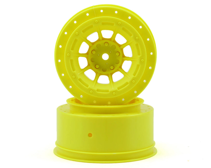 J Concepts 3351Y Yellow Hazard 2.2/3.0" 2WD Slash Rear (4x4 F/R) Wheels Hex 1 Pair