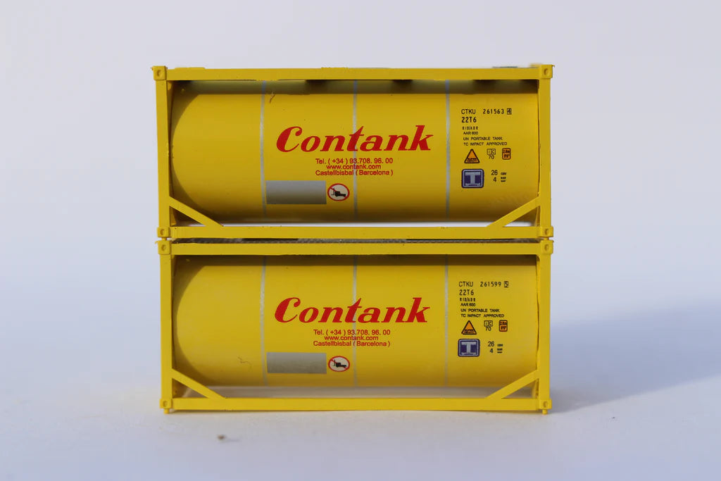Jacksonville Terminal Co. 205243 CONTANK (Yellow) 20′ Standard Tank Container (2 Pack)