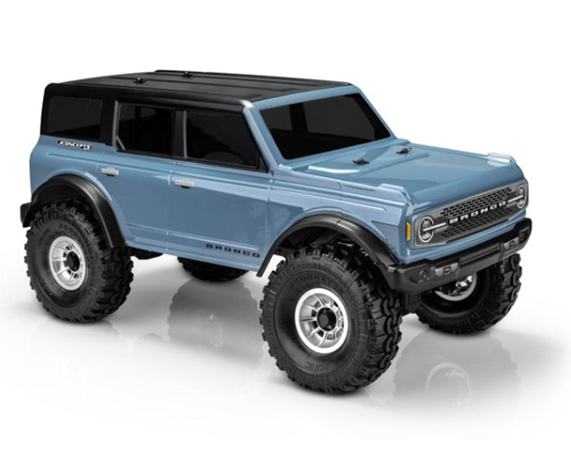 JConcepts 0437 2021 Ford Bronco 4 Door Rock Crawler Pre-Trimmed Body for 12.3" Wheelbase (Clear)