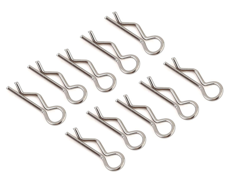 JConcepts 2840S Silver Compact Angled Body Clips (10 Pack)