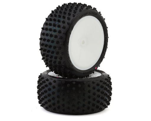 JConcepts 3059-101021 Drop Step 2.2" Pre-Mounted Rear Buggy Pink Compound Carpet Tires on White Wheels (2 Pack)