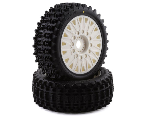 JConcepts 3060-1097 Magma Pre-Mounted 1/8 Buggy Tires with White Cheetah Wheel (2 Pack)