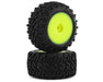 JConcepts 3100-2221 Mini-B/Mini-T Scorpios Pre-Mounted Rear Green Compound Tires on Yellow Wheels (2 Pack)