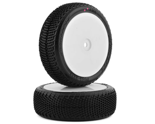 JConcepts 3108-101011 Fuzz Bite LP 2.2" Pre-Mounted 4WD Front Buggy Carpet Tires on White Wheels