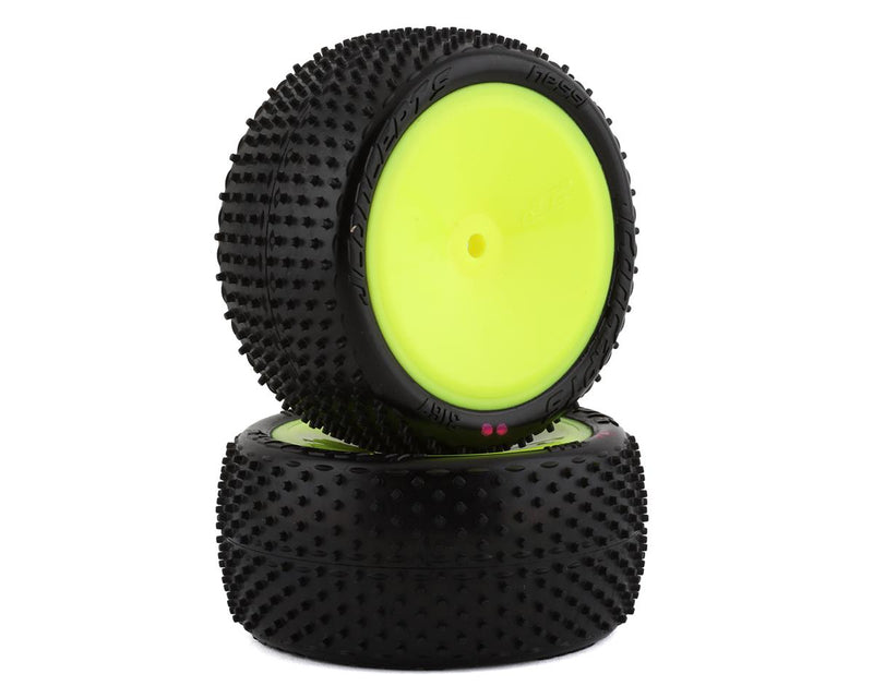 JConcepts 3167-201021 Nessi 2.2" Pre-Mounted Rear Buggy Carpet Tires on Yellow Wheels (2 Pack)