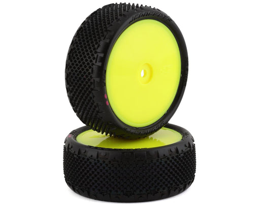 JConcepts 3182-201011 Yellow Pin Swag 2.2" Pre-Mounted 4WD Front Buggy Pink Compound Carpet Tires (2 Pack)