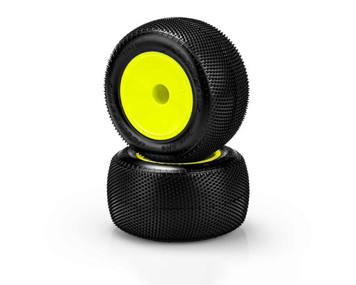 JConcepts 3191-201091 Yellow Fuzz Bite 2.2" Pre-Mounted Stadium Truck Pink Compound Tires (2 Pack)