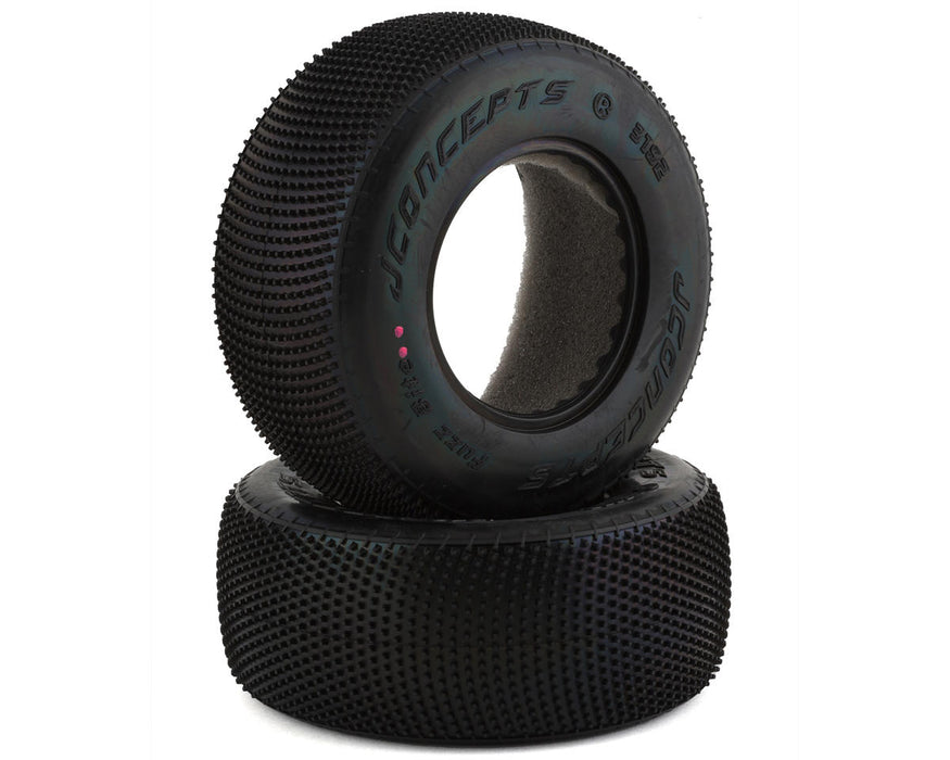 JConcepts 3192-010 Fuzz Bite Short Course Pink Compound Carpet Tires (2 Pack)