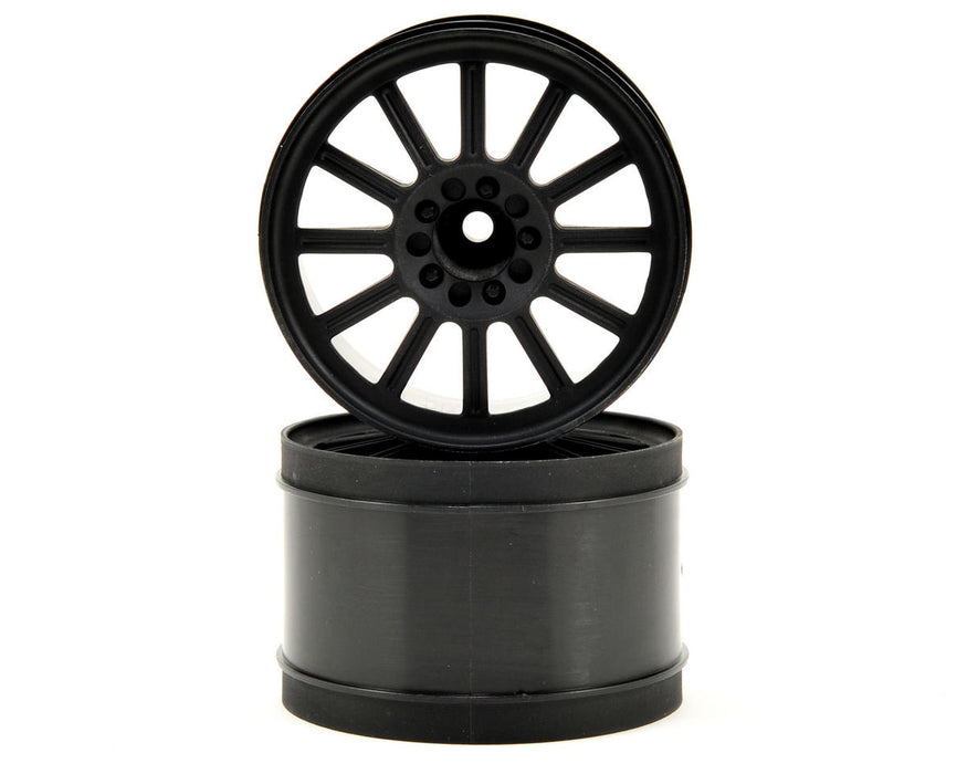 JConcepts 3340B Black 12mm Hex Rulux 2.8" Front Wheel (2 Pack)