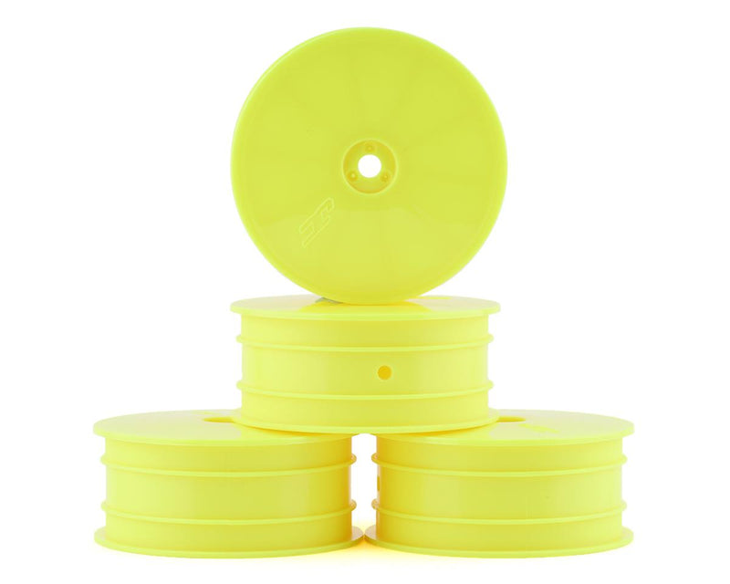 JConcepts 3353Y Yellow Mono 2.2 4WD Front Buggy Wheels fits 22X-4, XB4, B74.1 (4 Pack)