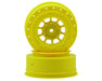 JConcepts 3356Y Yellow 12mm Hex Hazard Front Wheel with 3mm Offset fits SC10B (2 Pack)