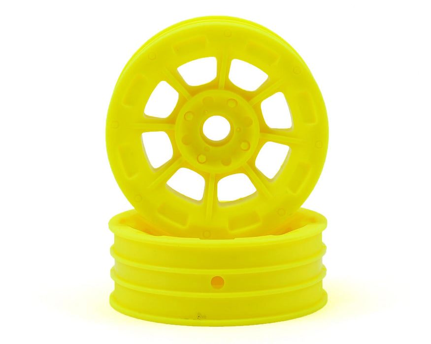 JConcepts 3358Y Yellow RC10 Hazard 1.9" Front Wheel (2 Pack)